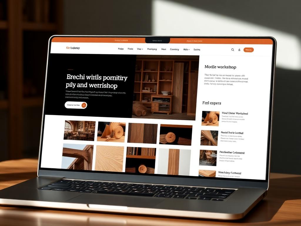 Maquette de site web pour menuiserie sur mesure