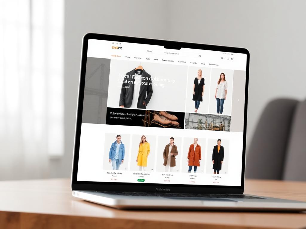Maquette de boutique en ligne de vêtements