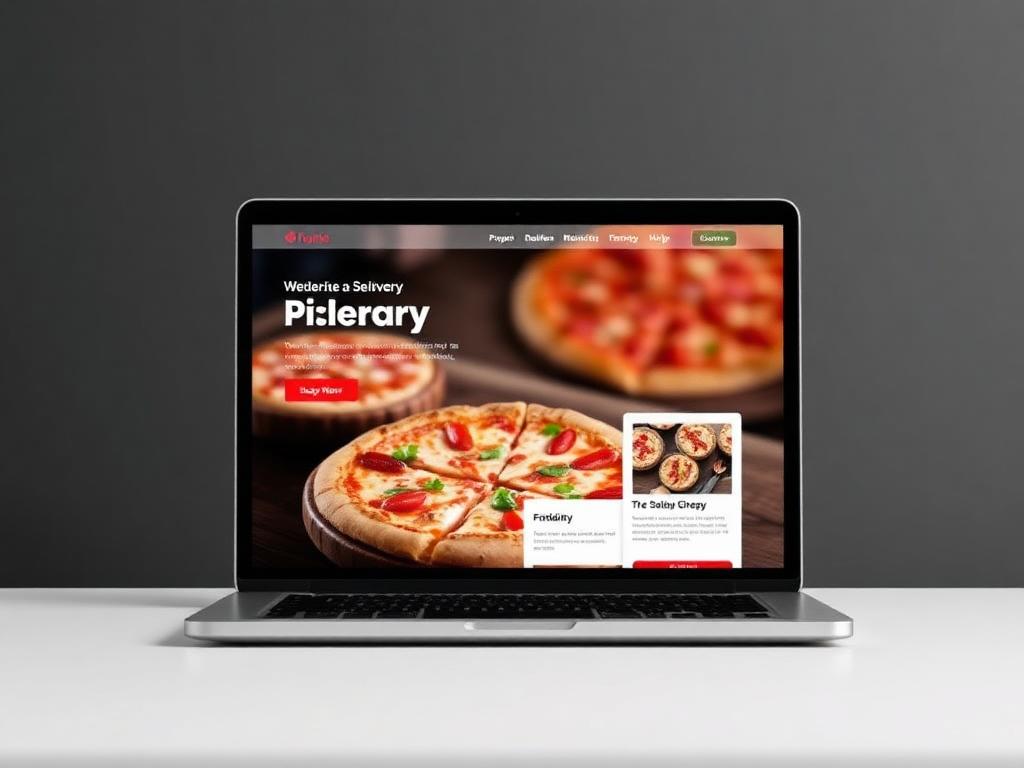 Maquette de site web pour pizzeria avec livraison