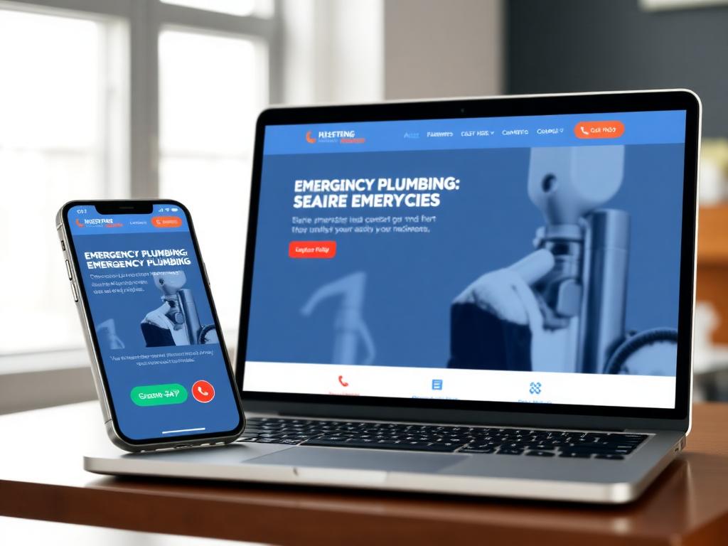 Maquette de site web pour plombier d'urgence