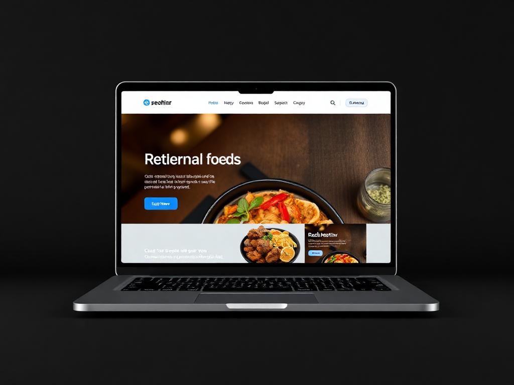 Maquette du site web d'un restaurant